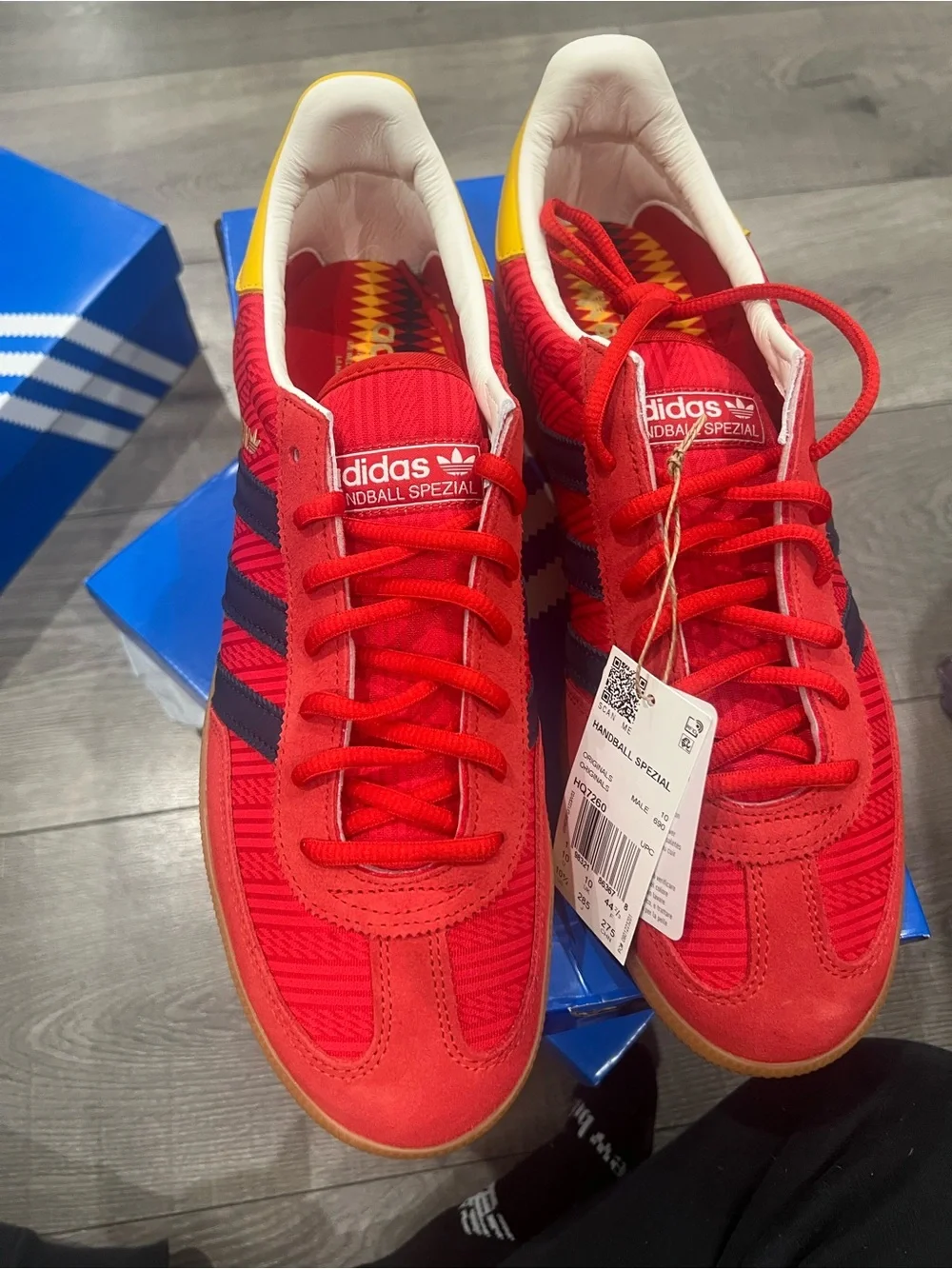 adidas Spezial Men’s Red Sneakers with Blue Stripes Spain World Cup edition